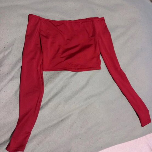 Shein top new with soft velvet fabric, off-shoulder back