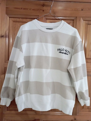 Γυναικείο φούτερ Sinsay xs μεταχειρισμένο, oversized, άσπρο και μπεζ