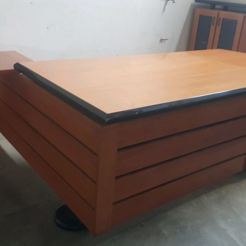 Executive desk set used, solid cherry wood