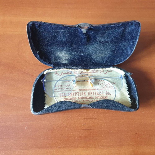 Prewar myopia and astigmatism glasses with case used