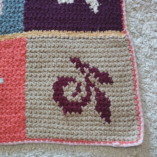 Handmade knitted runner like new, multicolored, 55x210 cm