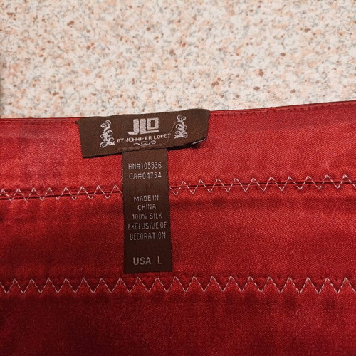 JLo dress evening silk midi size medium to large like new red