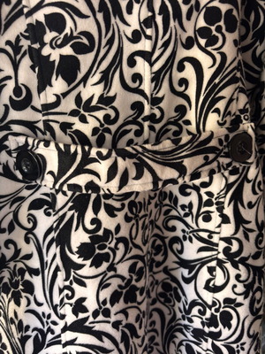Women's Coat New Black and White Patterned M Large