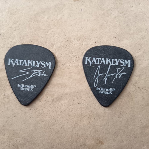 Kataklysm guitar picks, 2 pieces, like new from Thessaloniki concert