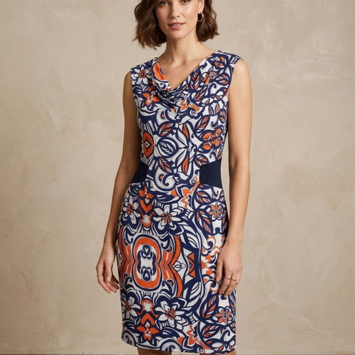 EKLOGÉ sleeveless women's dress 3XL with geometric floral pattern