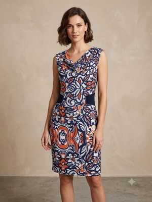 EKLOGÉ sleeveless women's dress 3XL with geometric floral pattern