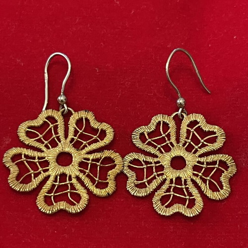 925 silver gold-plated earrings, 4.5 cm