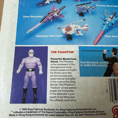 Vintage Galoob Defenders of the Earth The Phantom (1985) sealed like new