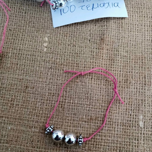 Baptism witness bracelets for girl, pack of 100 with metal beads