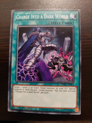 Yu-Gi-Oh Charge Into a Dark World used card
