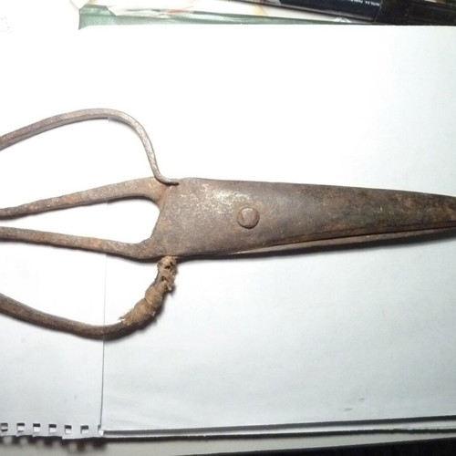 Antique hand-forged iron scissors