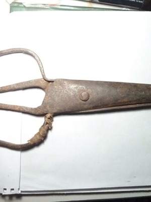Antique hand-forged iron scissors