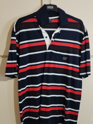 Paul & Shark men's polo shirt like new, authentic, XL, red and black