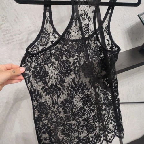 Bershka black lace top size L like new