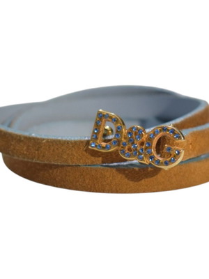 Dolce & Gabbana Suede Belt with Blue Crystals Size 75 Like New