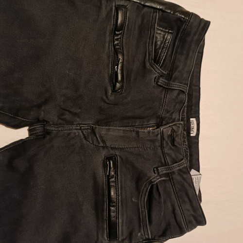 Reiko pants used, black, five-pocket, elastic, size 25