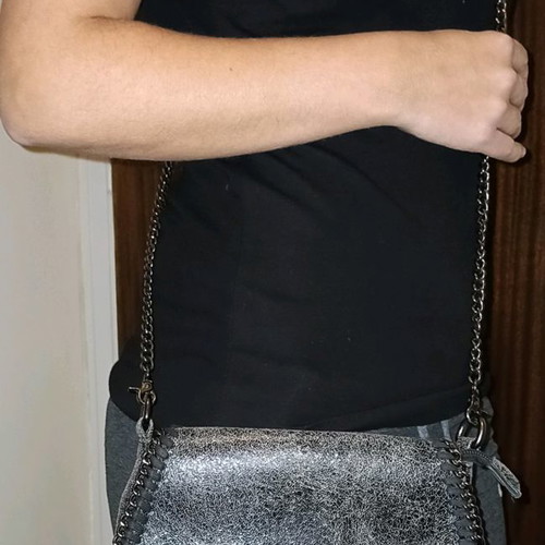 Women's sagré bag used, anthracite with chain detail
