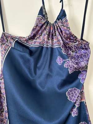 Mini dress S like new, blue and purple, with Asian influences