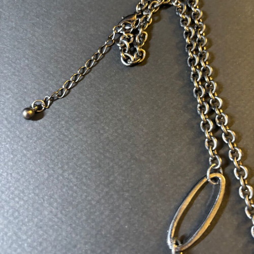 Metal necklace new, vintage style, gun metal color