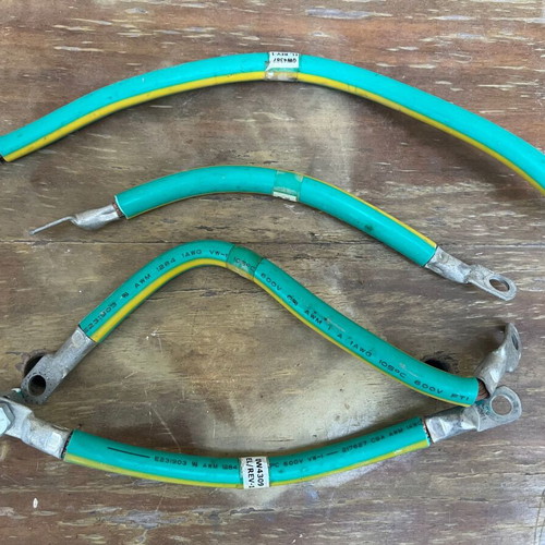 Ground fire cables used, set of 4 pieces, green/yellow