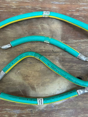 Ground fire cables used, set of 4 pieces, green/yellow