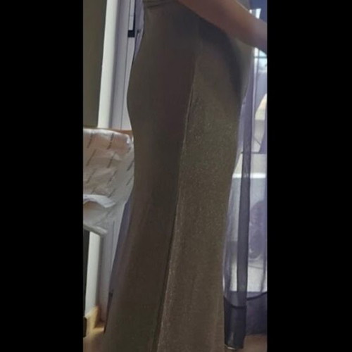Nadia Rapti Grand Finale lurex jumpsuit new, beige and silver
