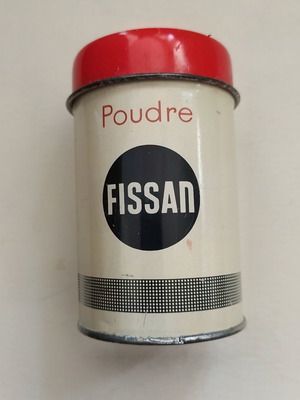 Fissan vintage metal powder box with stamps