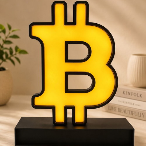 Btc collectible lamp used, 3D printed with batteries