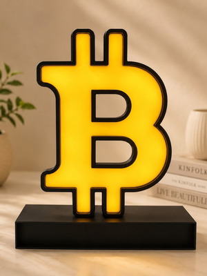 Btc collectible lamp used, 3D printed with batteries