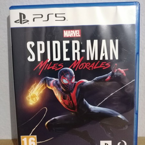 Spiderman Miles Morales PS5 game case used, promo display without game