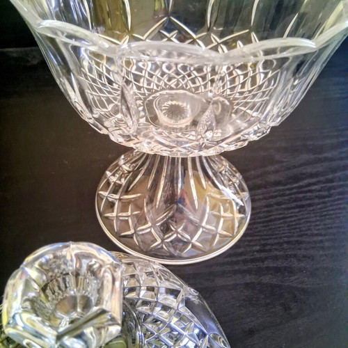 Vintage Cristal d'Arques Longchamp Crystal Footed Compote Large 30cm