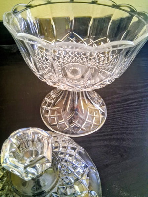 Vintage Cristal d'Arques Longchamp Crystal Footed Compote Large 30cm
