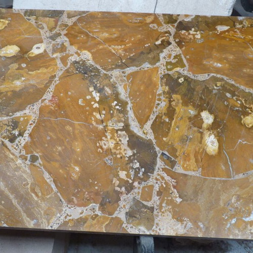 Table with yellow jasper semi-precious stone top, new
