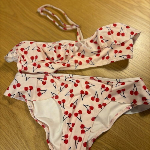 Benetton children's bikini with cherries like new, pink
