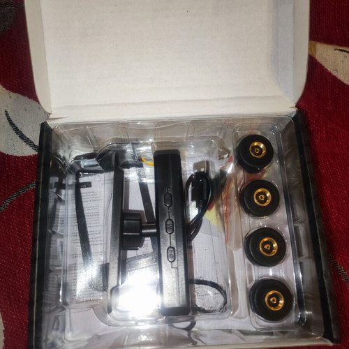 TPMS tire pressure and temperature monitoring system kit, solar USB