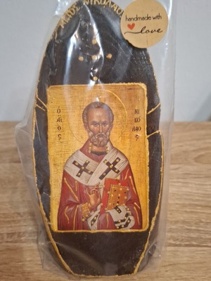 Handmade wooden religious icons new, height 15 cm