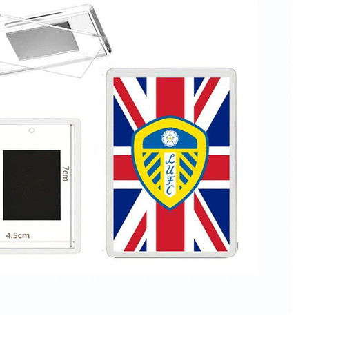 Μαγνητάκι ψυγείου Leeds United με διάφανη ακρυλική κορνίζα φωτογραφιών
