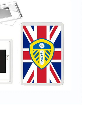 Μαγνητάκι ψυγείου Leeds United με διάφανη ακρυλική κορνίζα φωτογραφιών