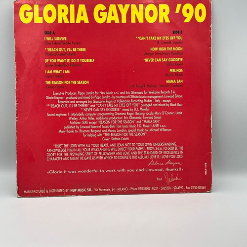 Gloria Gaynor '90 vinyl record used