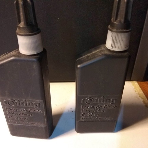 Rotring drawing ink used, 2 pieces, black
