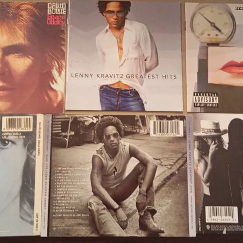 Booklets of David Bowie, Lenny Kravitz, Red Hot Chili Peppers used
