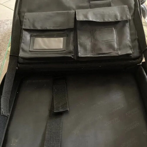 Laptop bag 15” used, black, with shoulder strap and compartments