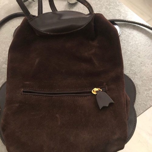 Tous suede backpack used, brown with minor imperfections