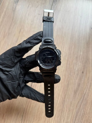 Digital Sport Watch new, men's black with rubber strap