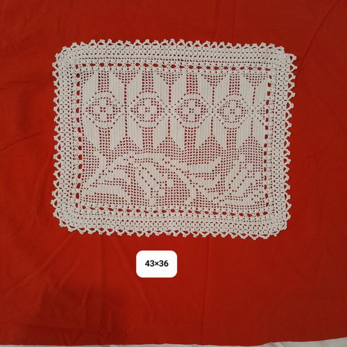 White Crochet Table Runner like new