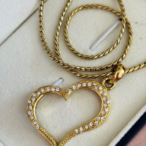Rebecca heart necklace gold color new stainless steel chain