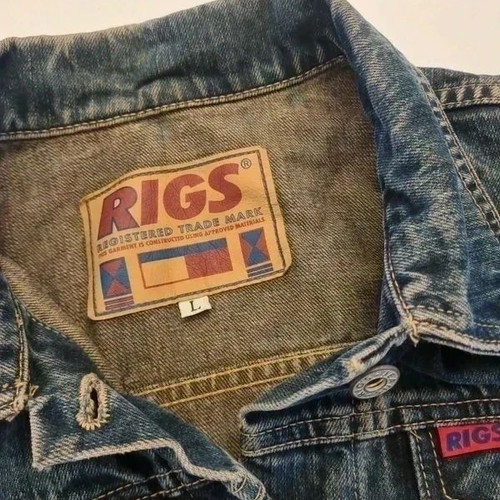 RIGS Vintage Denim Jacket L Like New Dark Blue