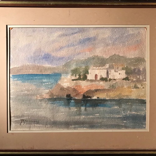 P. Makris pastel painting like new, medium size 40x55