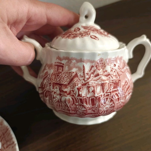 Vintage Myott Royal Mail coffee/tea set used, Staffordshire porcelain