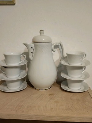 White porcelain coffee set like new without wear